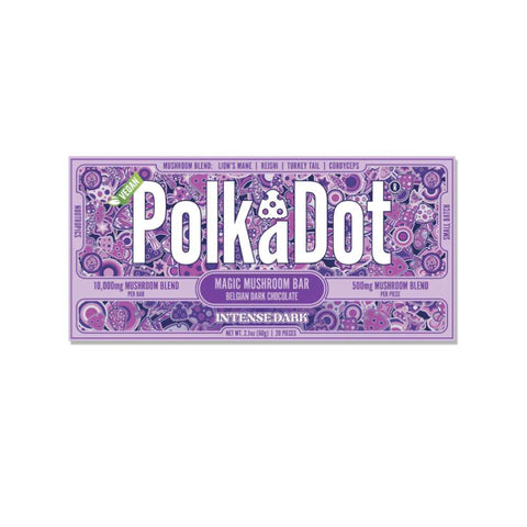 Polkadot Dark chocolate mushroom bar with  elevated sensory experience vibes