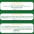 Verified customer reviews card for Life Cykel functional mushroom extracts
