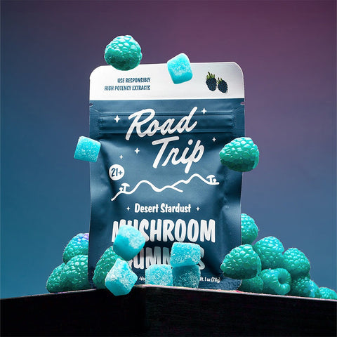 Road Trip Blue Raspberry Mushroom Gummies 8-Pack