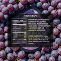 TRE House Extra Strength Mushroom Gummies Sour Grape back label with full ingredient list, dietary details, and supplement facts