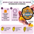 TRE House Mushroom Gummies Juicy Mango dosing and quick start guide with step-by-step usage instructions