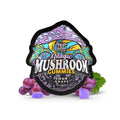 Tre House Magic Mushroom Gummies packaging with grapes and mint leaves on a white background
