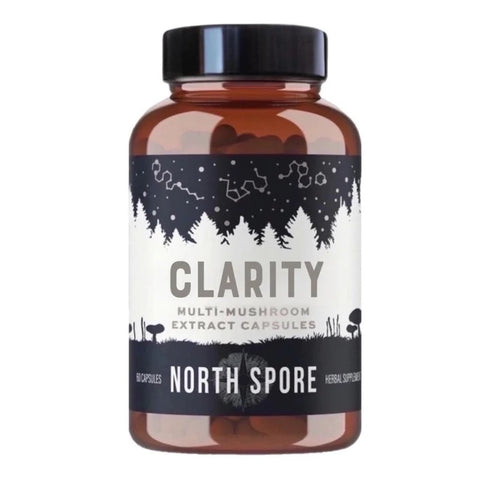 North Spore Organic Multi-Mushroom Clarity blend capsule bottle